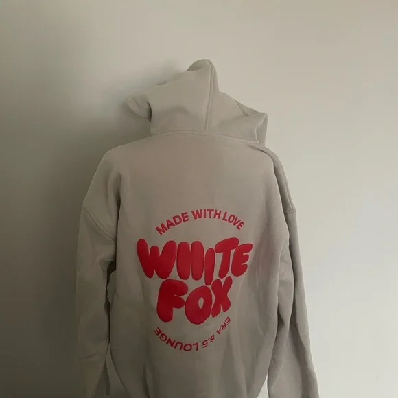 white fox made with love oversized hoodie - Picture 3 of 5